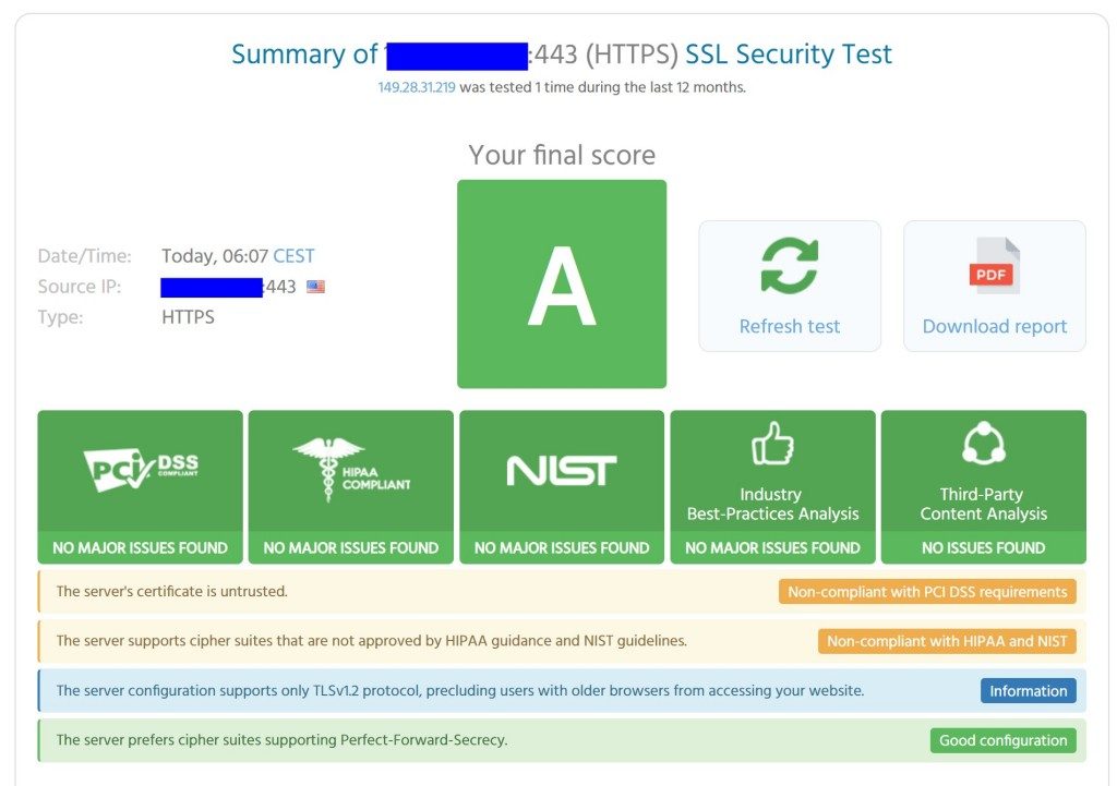 HPKP(HTTP Public Key Pinning) 적용 상태를 테스트한 결과